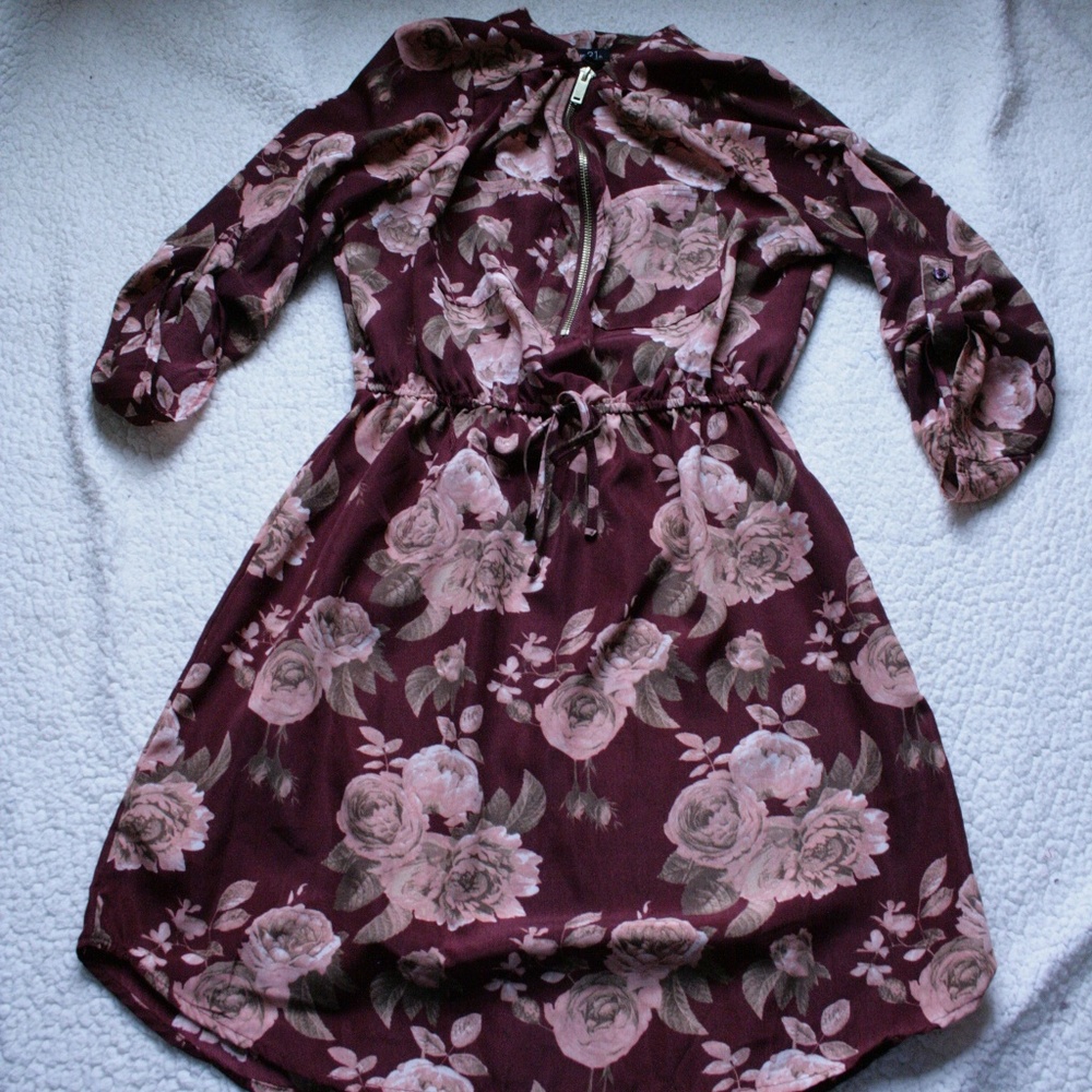 Rue21 Maroon Floral Dress Size Small